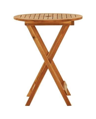 Table de jardin pliable Ø60x75 cm Bois d'eucalyptus solide