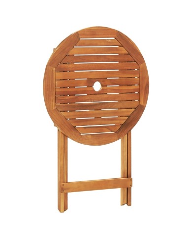 Table de jardin pliable Ø60x75 cm Bois d'eucalyptus solide