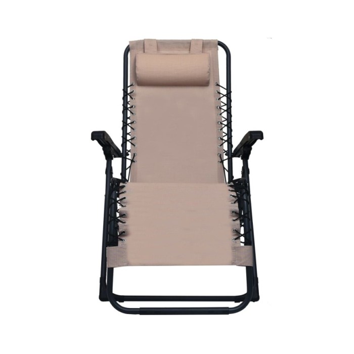 Chaises pliables de terrasse 2 pcs Taupe Textilène