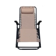 Chaises pliables de terrasse 2 pcs Taupe Textilène