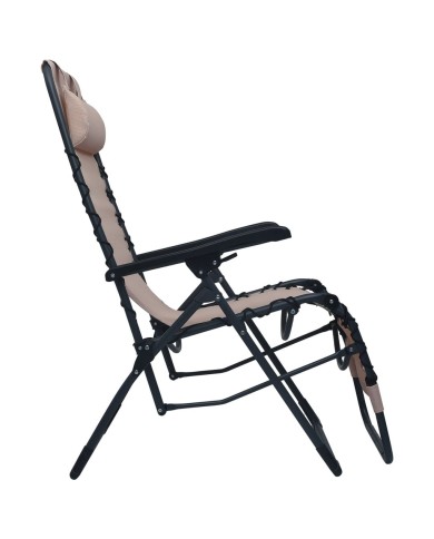 Chaises pliables de terrasse 2 pcs Taupe Textilène