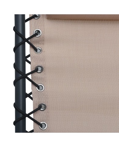 Chaises pliables de terrasse 2 pcs Taupe Textilène