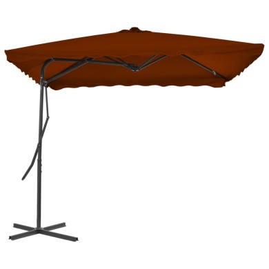 Parasol d'extérieur avec mât en acier Terre cuite 250x250x230cm