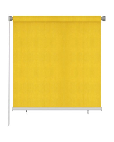 Store roulant d'extérieur 140x140 cm Jaune PEHD
