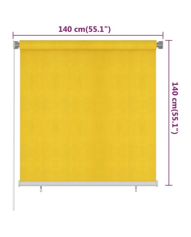 Store roulant d'extérieur 140x140 cm Jaune PEHD