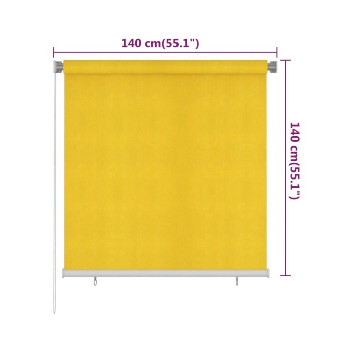 Store roulant d'extérieur 140x140 cm Jaune PEHD