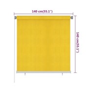 Store roulant d'extérieur 140x140 cm Jaune PEHD
